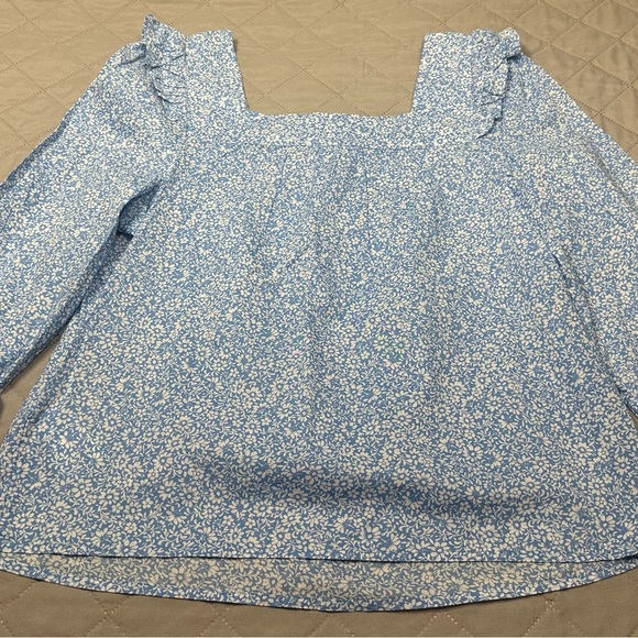 NWT J.Crew Light Blue Floral Blouse - Picture 2 of 11